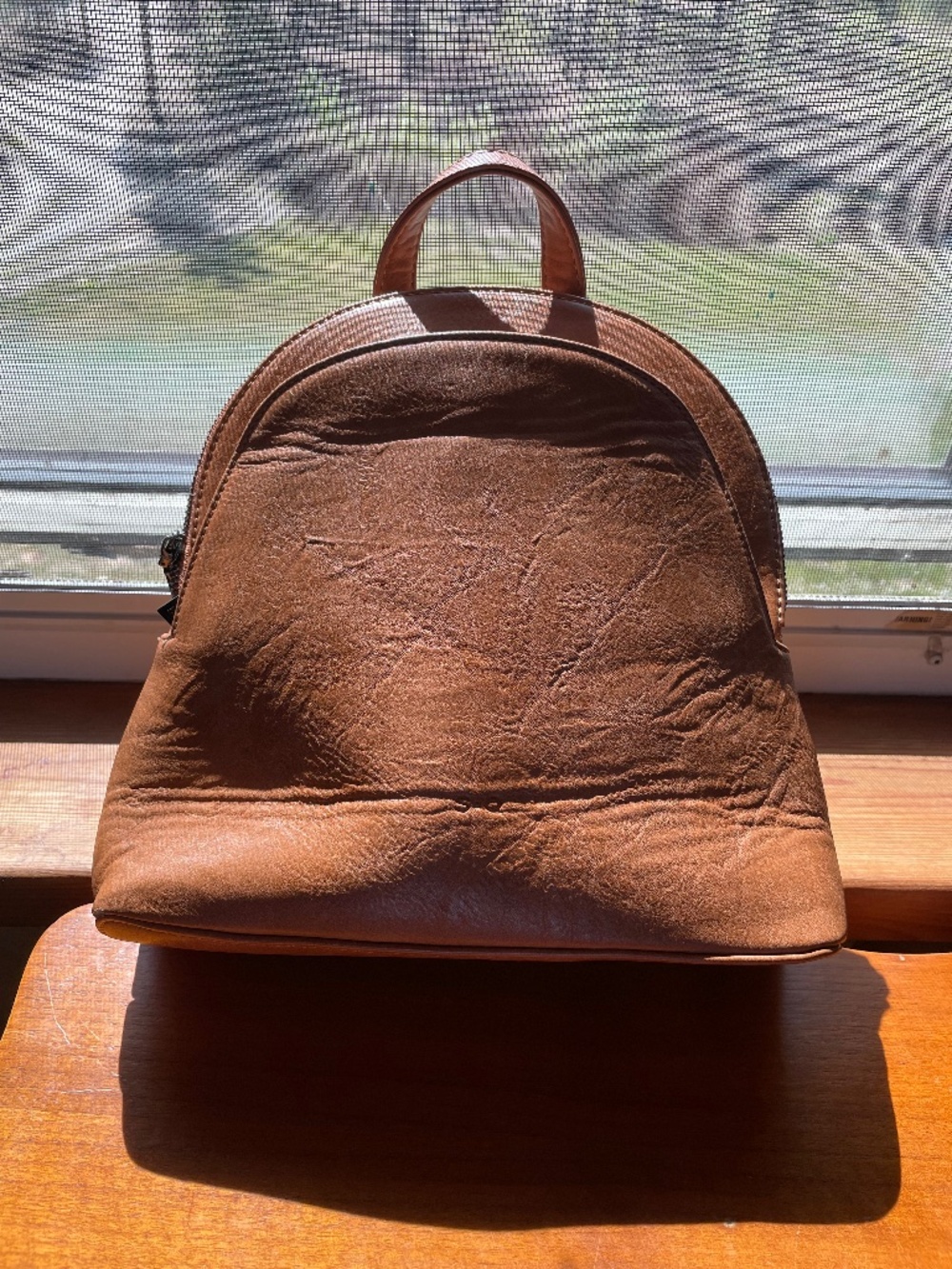 S-Q Gaia Convertible Backpack - Camel Vegan Leather
